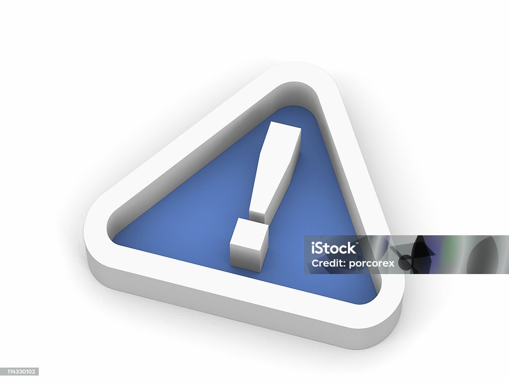 Azul símbolo signo de admiración - Foto de stock de Mensaje de error libre de derechos