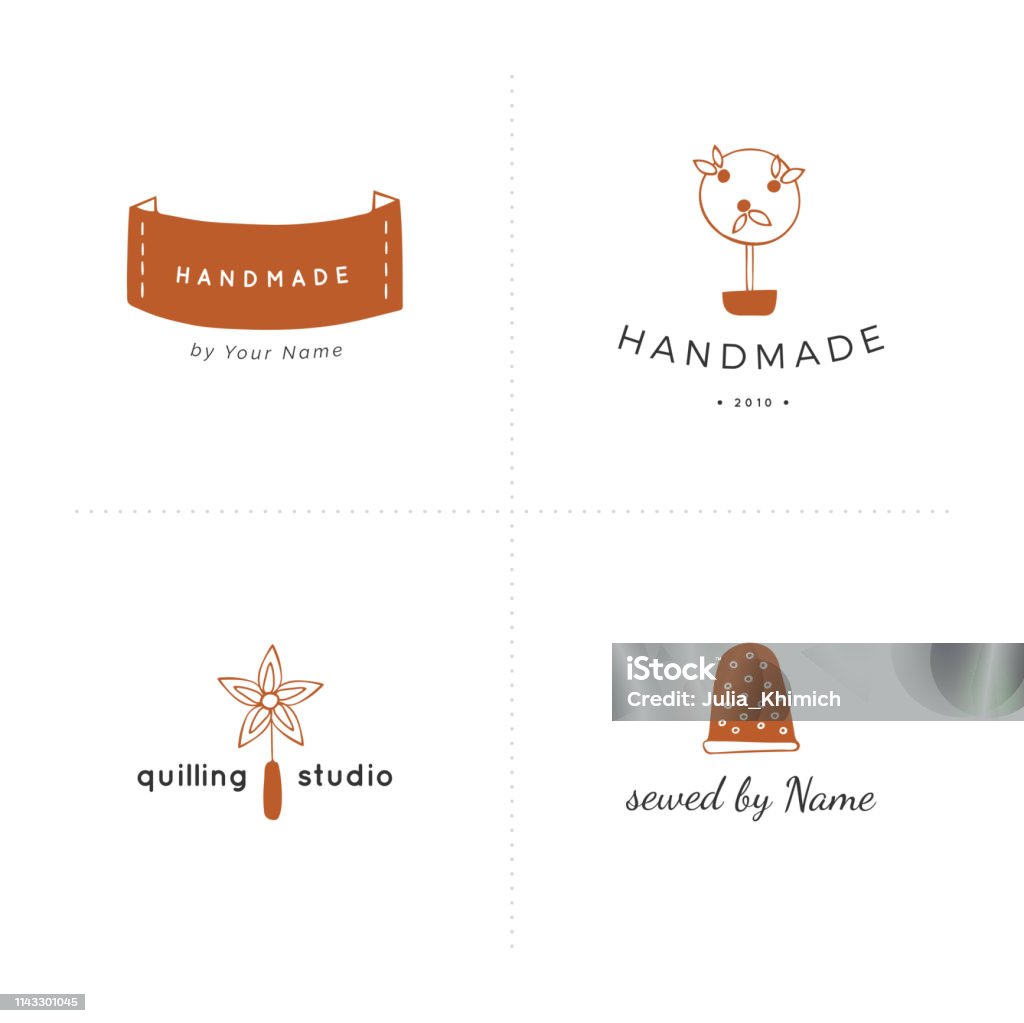 Handing Vector Label Isolated Hand Drawn Elements Vector Set Of Label Handmade Templates ...