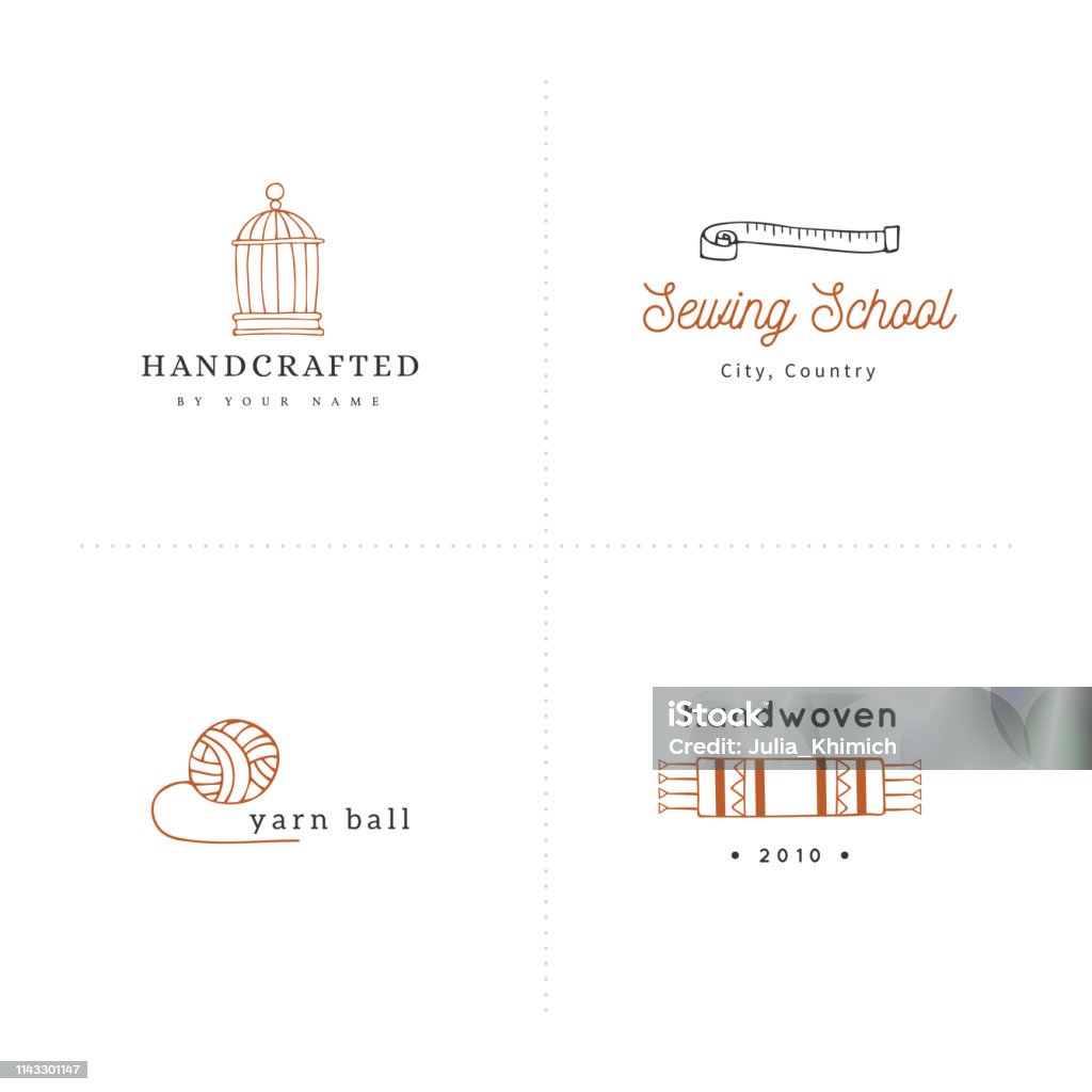 Handing Vector Label Hand Drawn Isolated Colored Elements Vector Label Handmade Templates ...