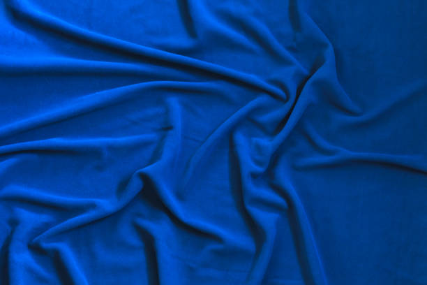 istock Wavy texture of bright blue fleece, 1143303860