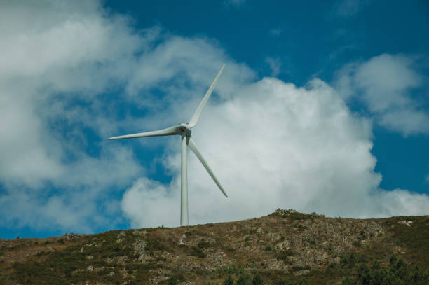 Aerial images of wind structures implemented with clean energy using wind