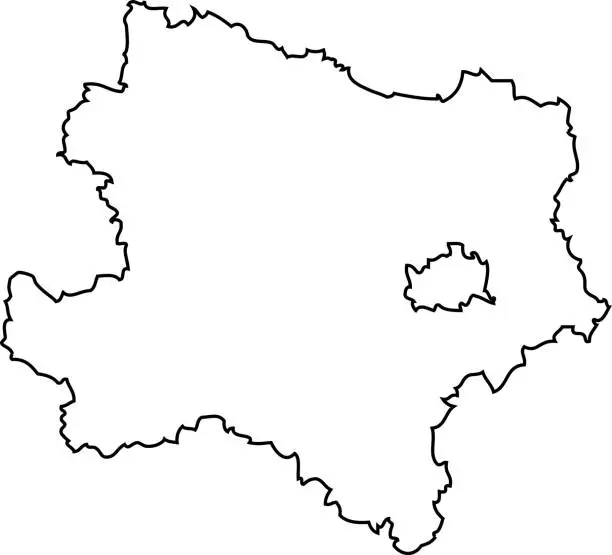 Vector illustration of Niederösterreich . Map outline of the Austrian region
