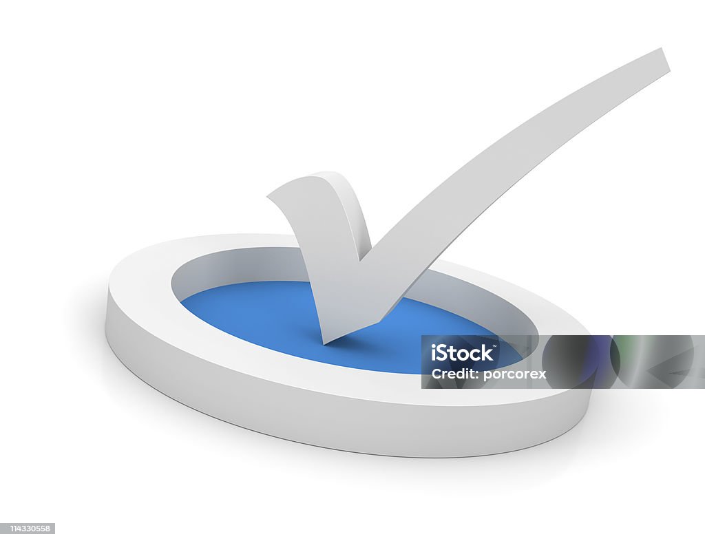Синий галочка символ - Стоковые фото Галочка роялти-фри