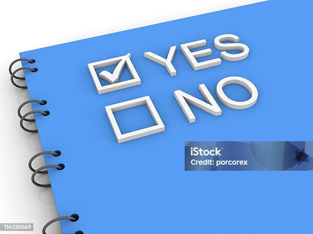 Notepad With Yes No Options Stock Photo - Download Image Now - Check Mark, Checkbox, Checklist