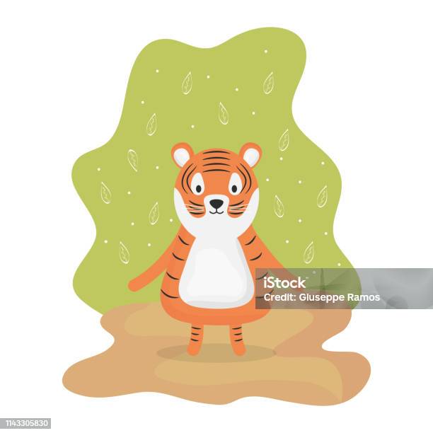 Cute Tiger Adorable Character Stock Illustration - Download Image Now - Animal, Animal Wildlife, Beauty