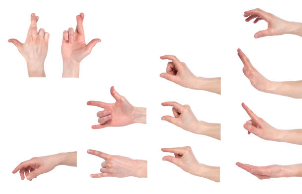 istock Man hand show stop sign isolated on white background. Caution. Danger 1143306788