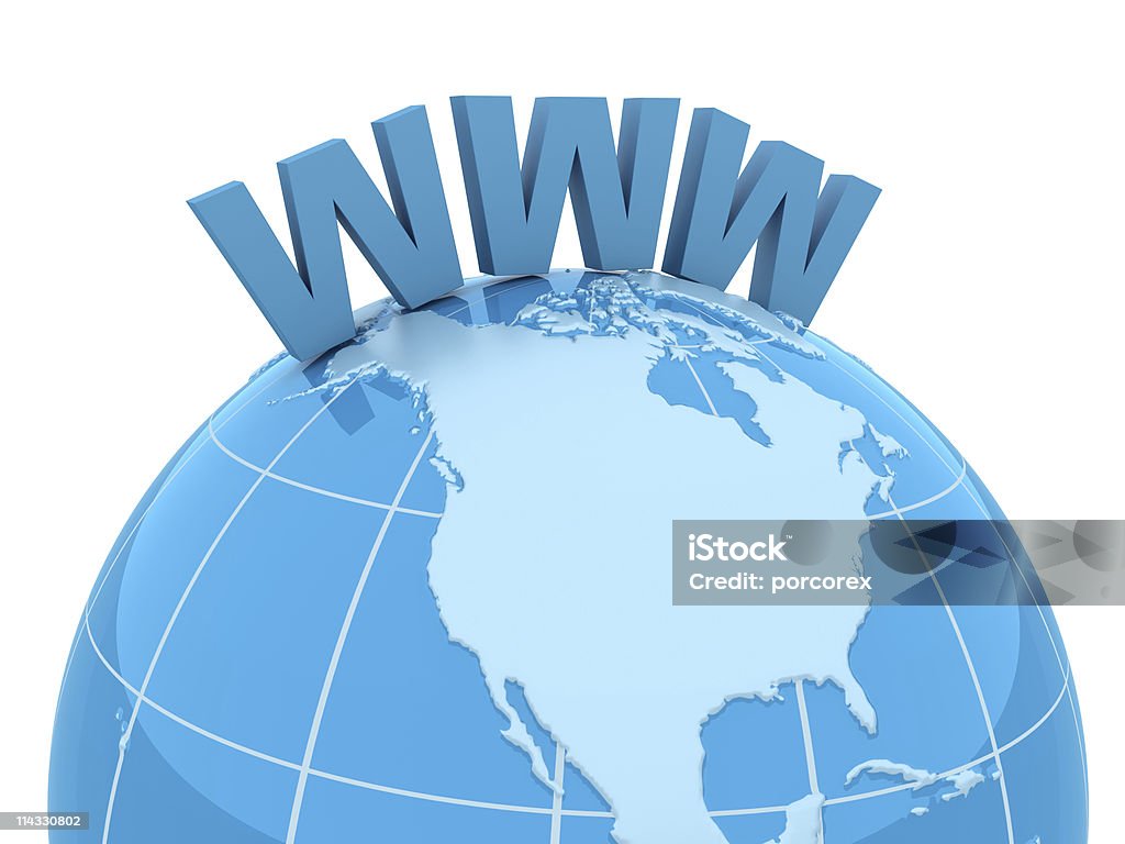 WWW com globo terrestre - Foto de stock de Azul royalty-free