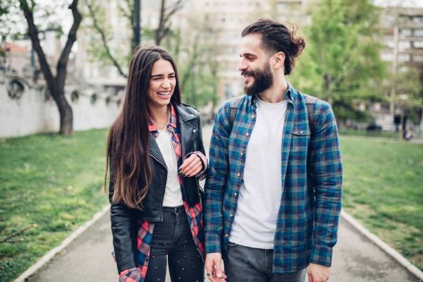 istock Young couple in the park 1143310099