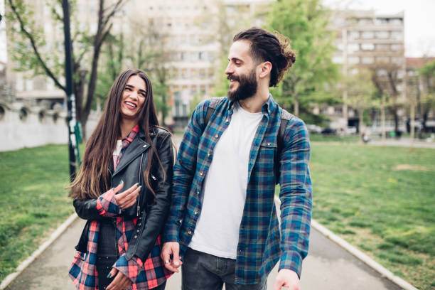 istock Young couple in the park 1143310195