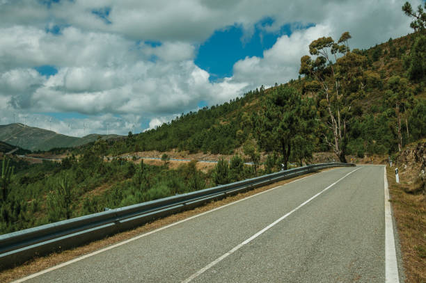 istock Road passing through hilly landscape covered by forest 1143310331