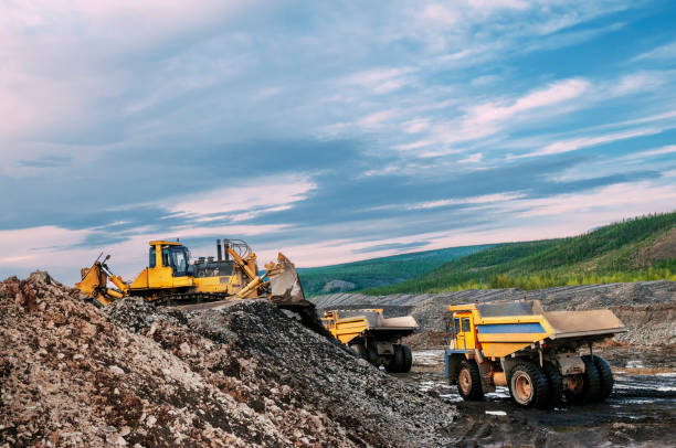 istock Excavation work in a mountainous area, in Eastern Siberia (Yakutia) 1143312213