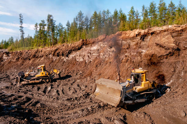 istock Excavation work in a mountainous area, in Eastern Siberia (Yakutia) 1143312264
