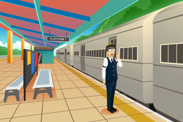 Train Conductor Illustration A vector illustration of Train Conductor transport conductor stock illustrations