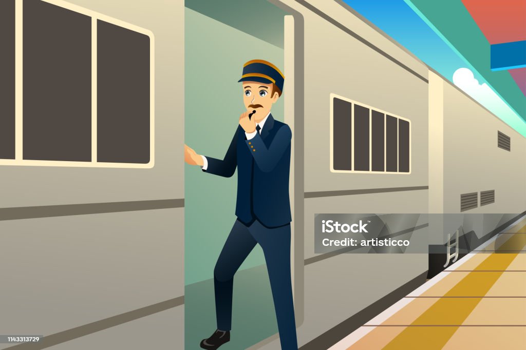 Train Conductor Illustration A vector illustration of Train Conductor Train Conductor stock vector