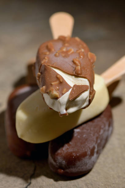 istock Chocolate ice cream pile set 1143315703