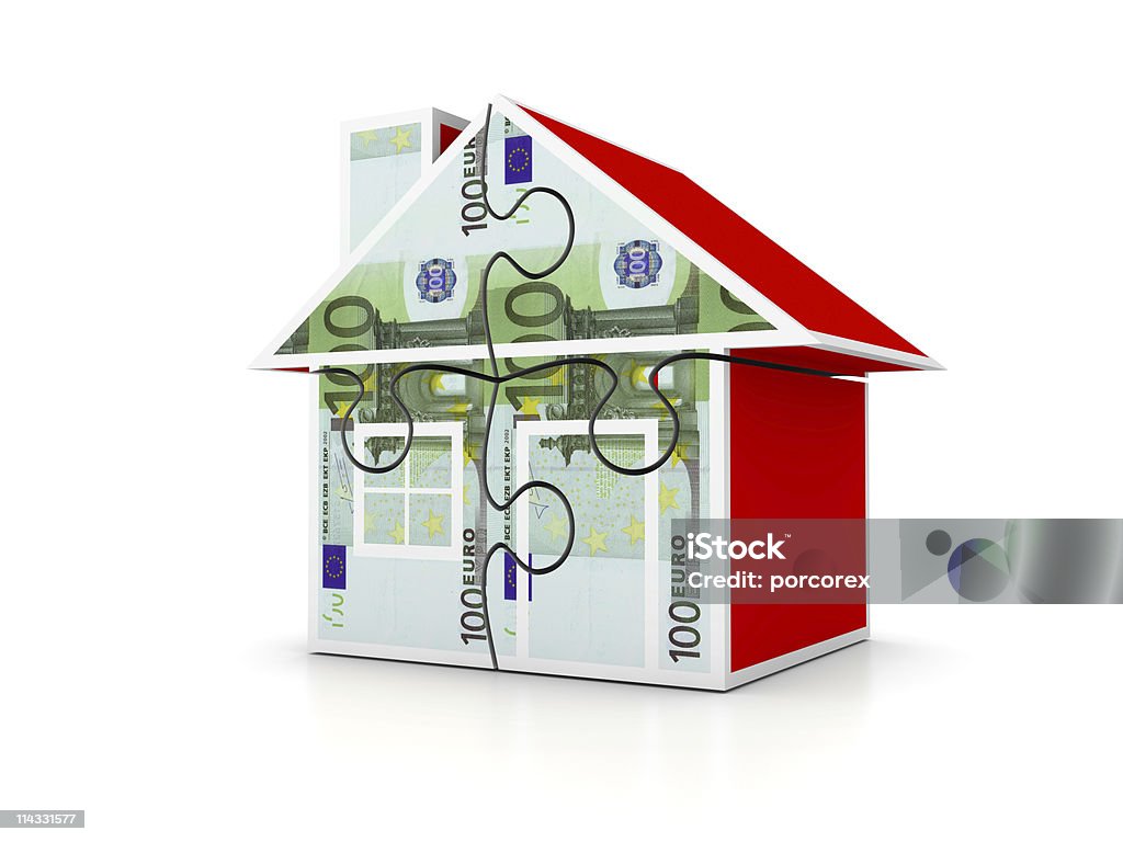 Euro House Puzzle House Puzzle with Euro Bills. House Stock Photo