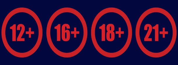istock 12,16,18,21 plus years old sign. Adults content icon. 12,16,18,21 plus age restriction sign vector icon 1143318470