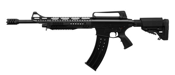 istock Gun rifle isolated on white background 1143319746