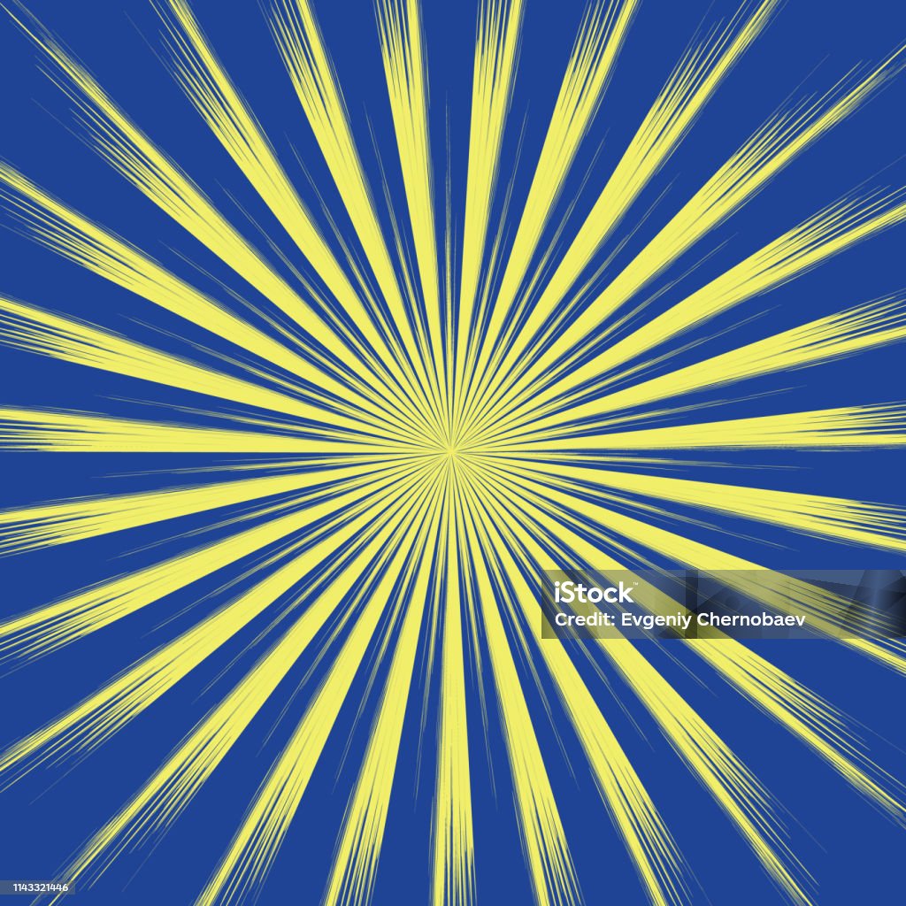 Sun Yellow 8 Rays Sun Yellow Rays On Blue Background Sun With Long Rays Vector Eps10 ...
