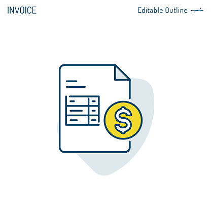 Invoice icon, Payment icon, Medical bill, Banking transaction receipt, Online shopping invoice, Procurement expense, Money document file, Editable stroke