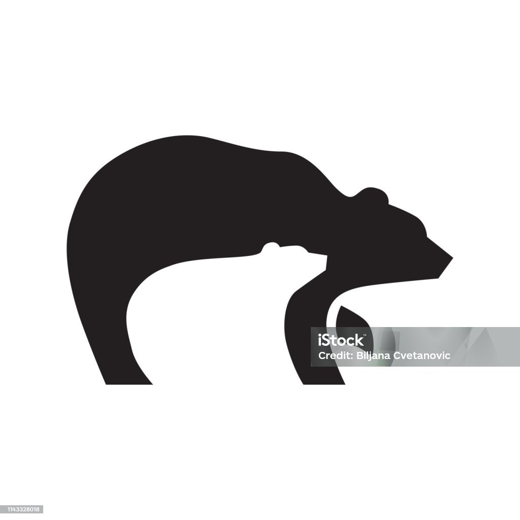 bear abstract bear mother and cub,  vector Bear stock vector