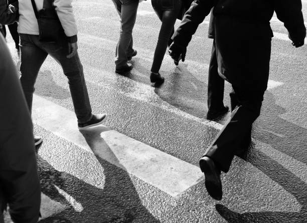 istock Pedestrian crossing across the road. 1143328218