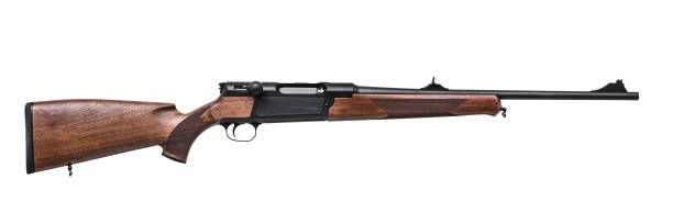 istock wooden hunting rifle isolated on white background 1143328484