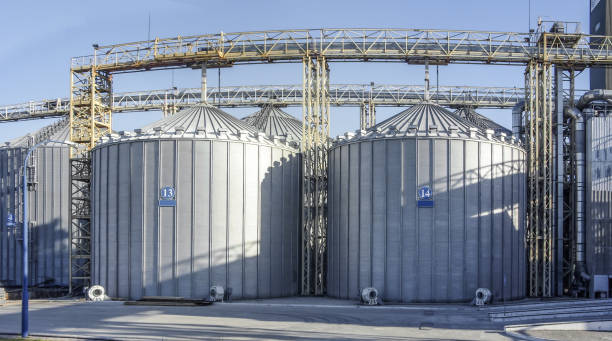 istock grain storage, steel silos, agricultural industry 1143334038
