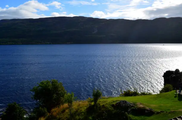 A view of Loch Ness in the Scottish Highlands.