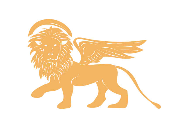 The Lion of Venice isolated. Winged Lion of Saint Mark as a symbol of Venice vector illustration. vector art illustration