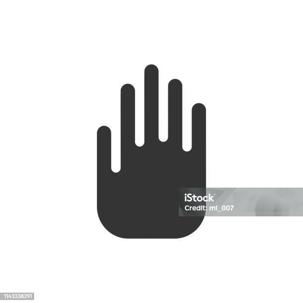 Stop Hand Sign Icon Hand Palm Icon Stock Illustration - Download Image Now - A Helping Hand, Abstract, Backgrounds