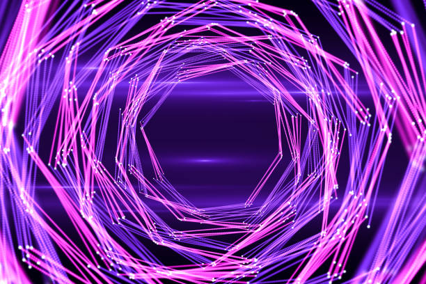 istock Neon Light Tunnel, Global digital mesh network, Blockchain Concept 1143339939