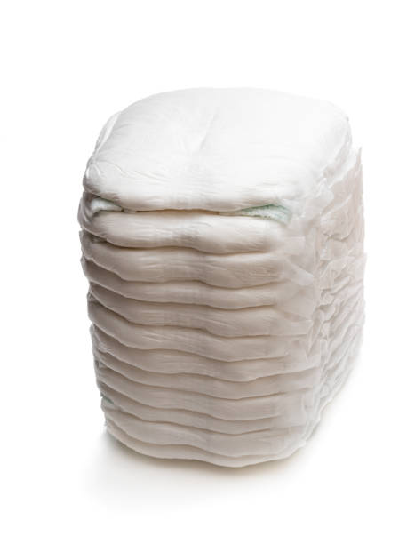 istock Stack of adult diapers isolated on white 1143340233