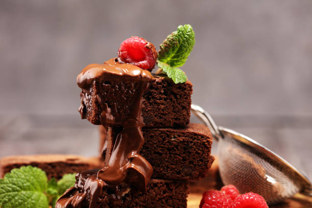 istock chocolate brownie cake dessert with raspberry and spices on a rustic background 1143340602