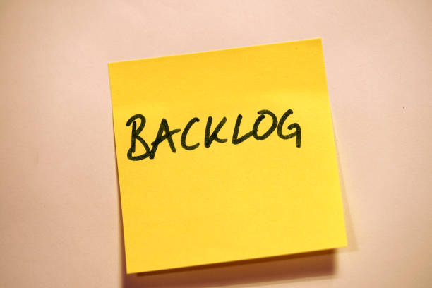 gelbsticky note scrum backlog - iterative stock-fotos und bilder