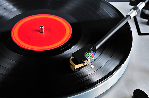 istock Angled close-up of record on a turntable 114334088