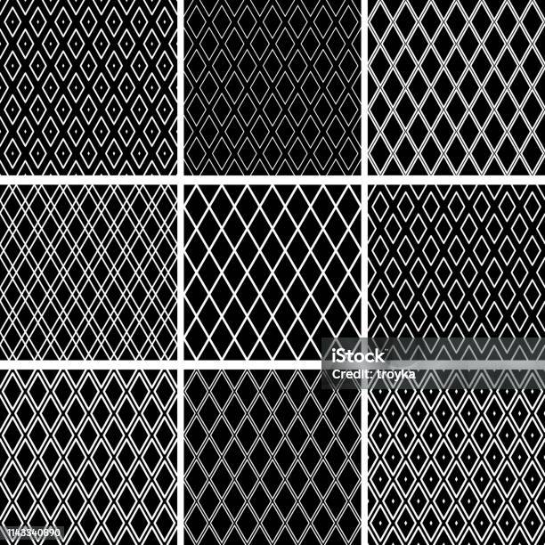 Complex Diamond Pattern Seamless Diamonds Patterns Geometric Textures Set Stock Illustration ...