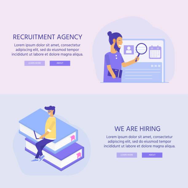 istock Recruitment agency, concept with characters for social media, documents, employee hiring, web banner, infographics, landing page 1143341710