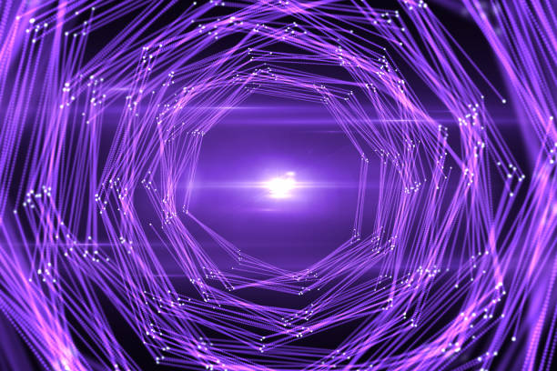 istock Neon Light Tunnel, Global digital mesh network, Blockchain Concept 1143342277