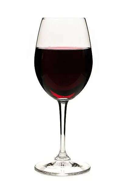 Photo of Vector image of a glass of red wine on a white background
