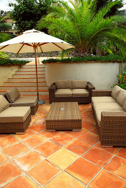 istock Patio of a villa 114334601