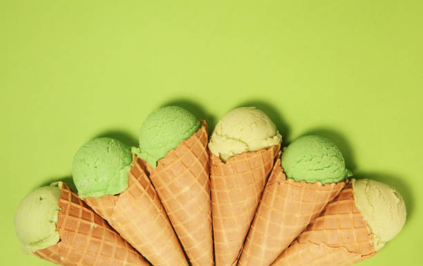 istock Green tea matcha mint ice cream with coconut milk. 1143348493
