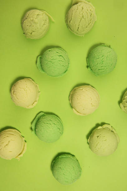 istock Green tea matcha mint ice cream with coconut milk. 1143349043