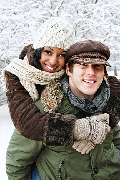 istock Couple having fun outside in winter 114334984