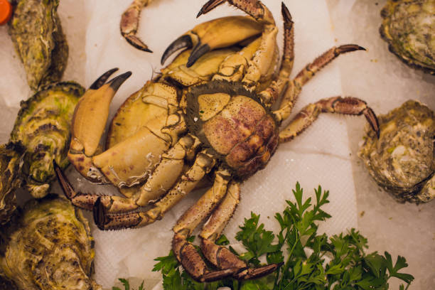istock Fresh crabs on ice ready for sell in Supermarket. 1143350047