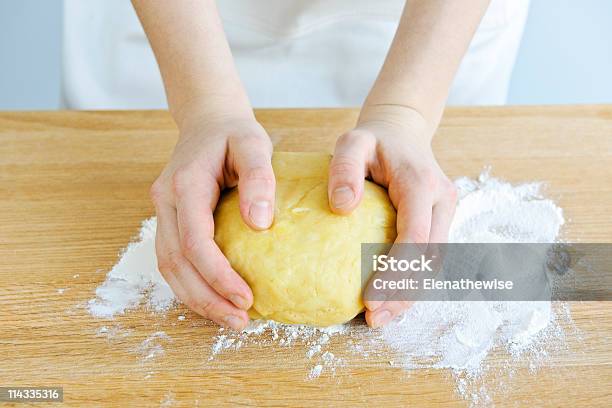 Hands Kneading Dough Stock Photo - Download Image Now - Dough, Sphere, Baked Pastry Item