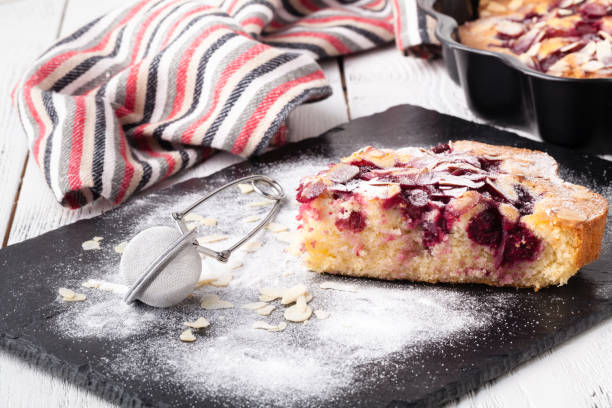 istock Almond and raspberry cake, Bakewell tart. Traditional British pastry 1143355279