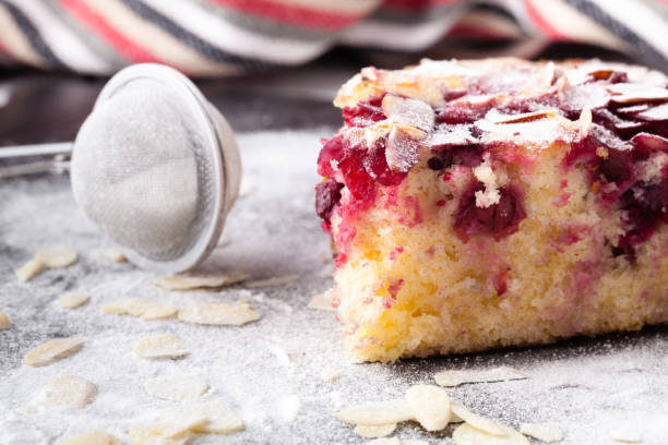 istock Almond and raspberry cake, Bakewell tart. Traditional British pastry 1143355293