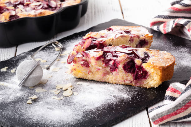 istock tart with blackberry on dark back sliced pie with berries 1143355559