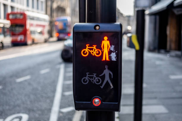 istock Traffic Light with Bicycle Sign on Red 1143356868
